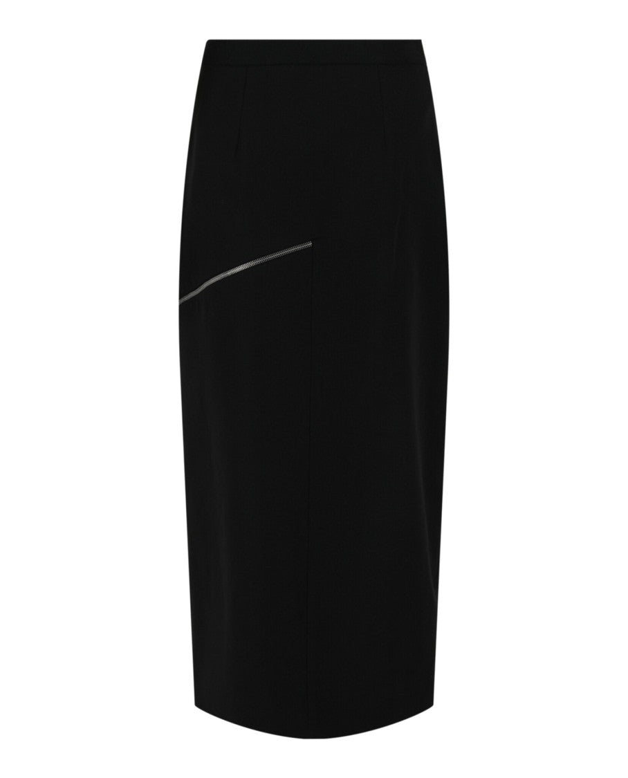 Alexander Mcqueen Zip-Detail Midi Skirt With Cutout Triangle
