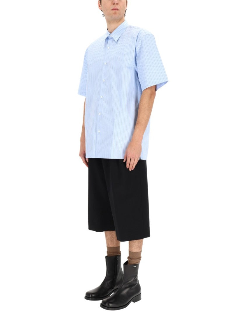 Dries Van Noten Neutral Cassidye Relaxed Pinstripe Cotton Shirt