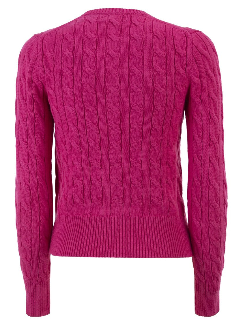 Polo Ralph Lauren Cable Knit Cotton Crew Neck Cardigan