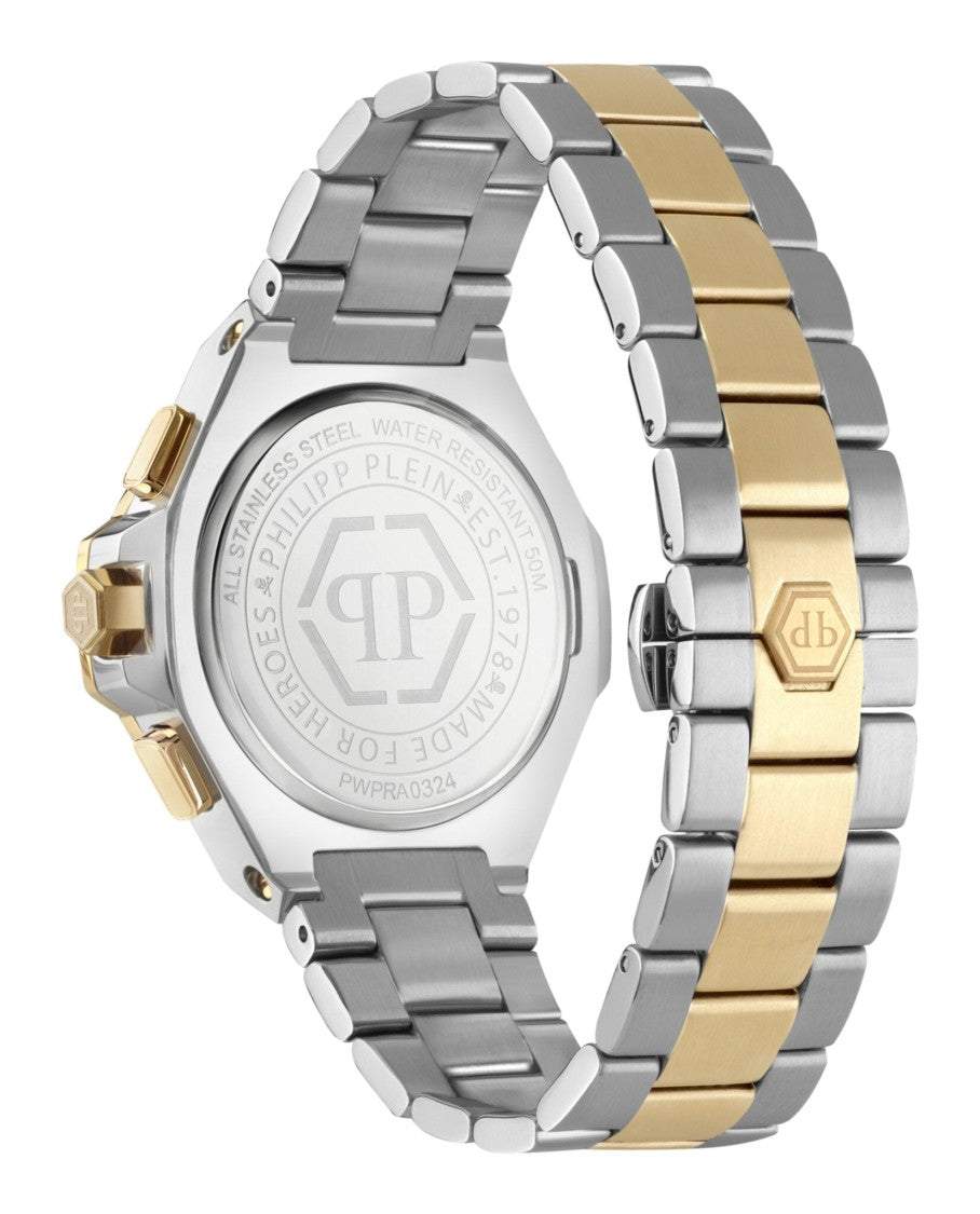 Philipp Plein Chronograph Green Guilloche Dial Timepiece With Two-Tone Finish