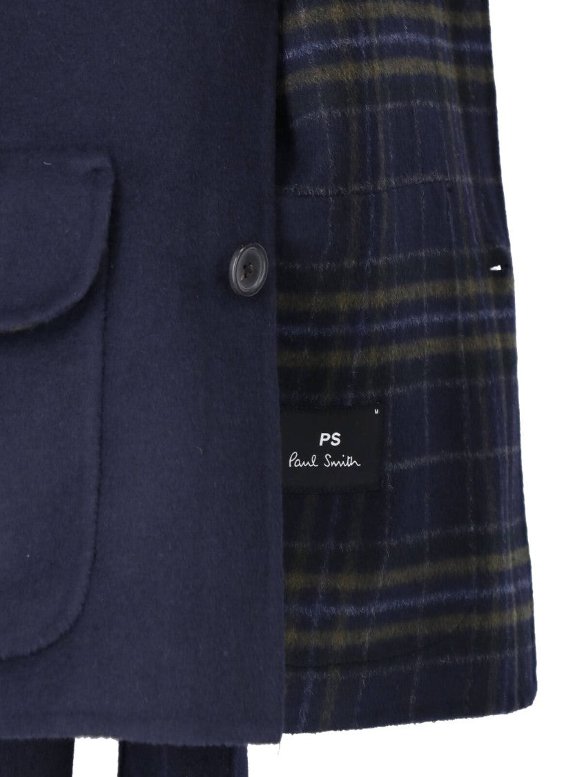 Paul Smith Structured Plaid Lining Button-Up Jacket