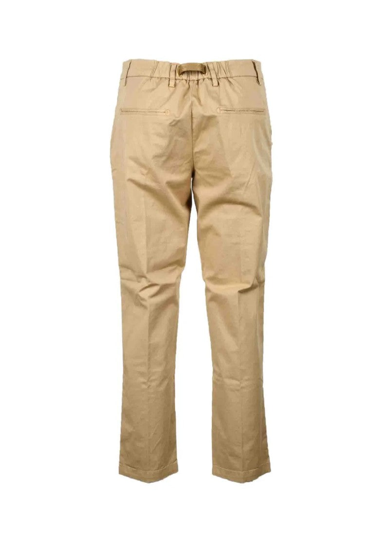 White Sand Straight-Leg Beige Trousers With Mid-Rise Waist And Minimalist Design