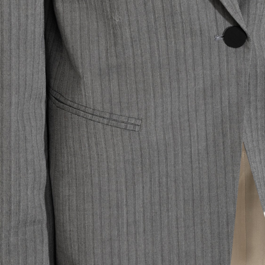 Alberta Ferretti Tailored Pinstripe Jacket With Single-Button Closure