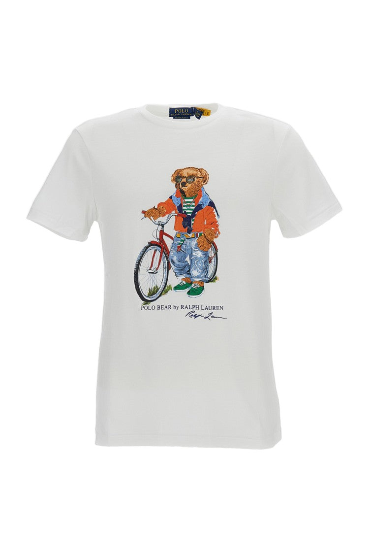 Polo Ralph Lauren White Printed Cotton T-Shirt