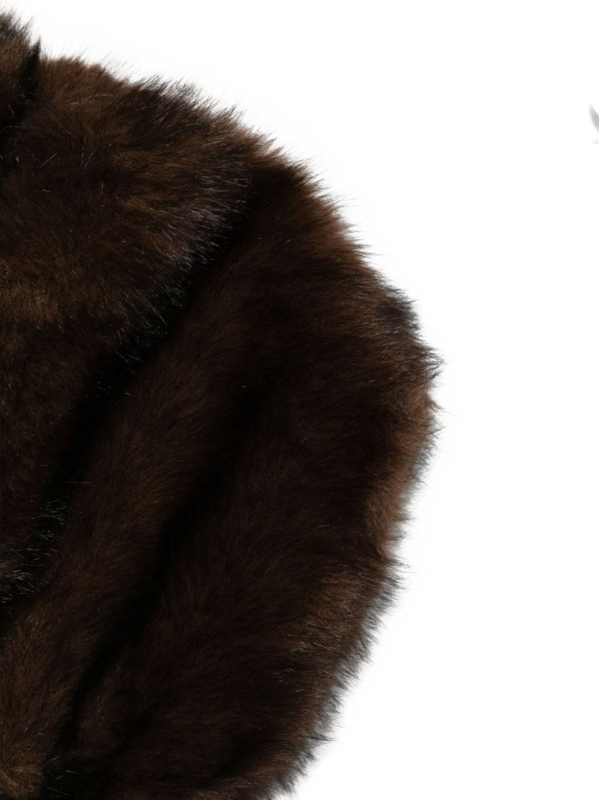 Betta Corradi Brown Faux Fur Overcoat