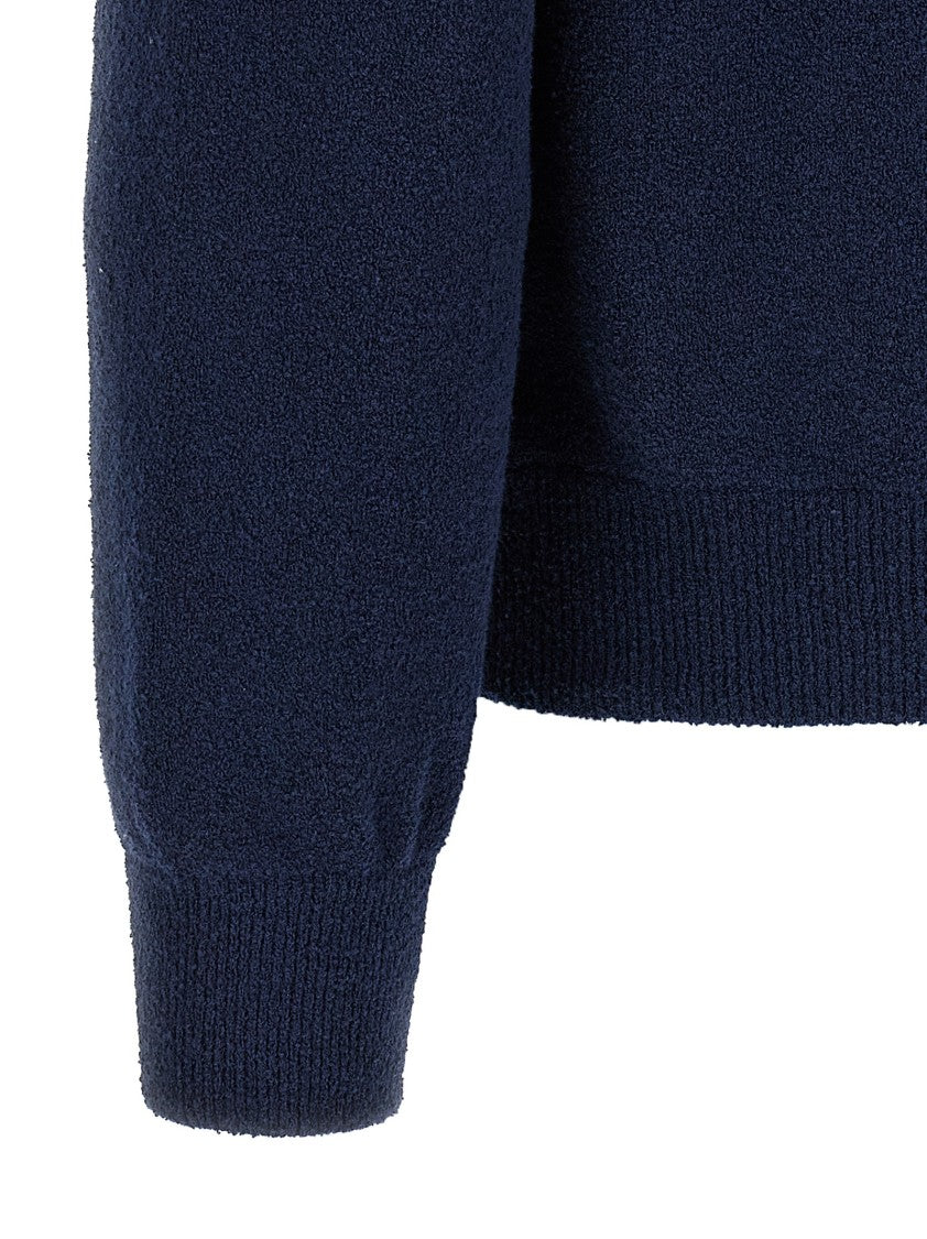 Roberto Collina Blue Spongy Cotton Blend Hoodie