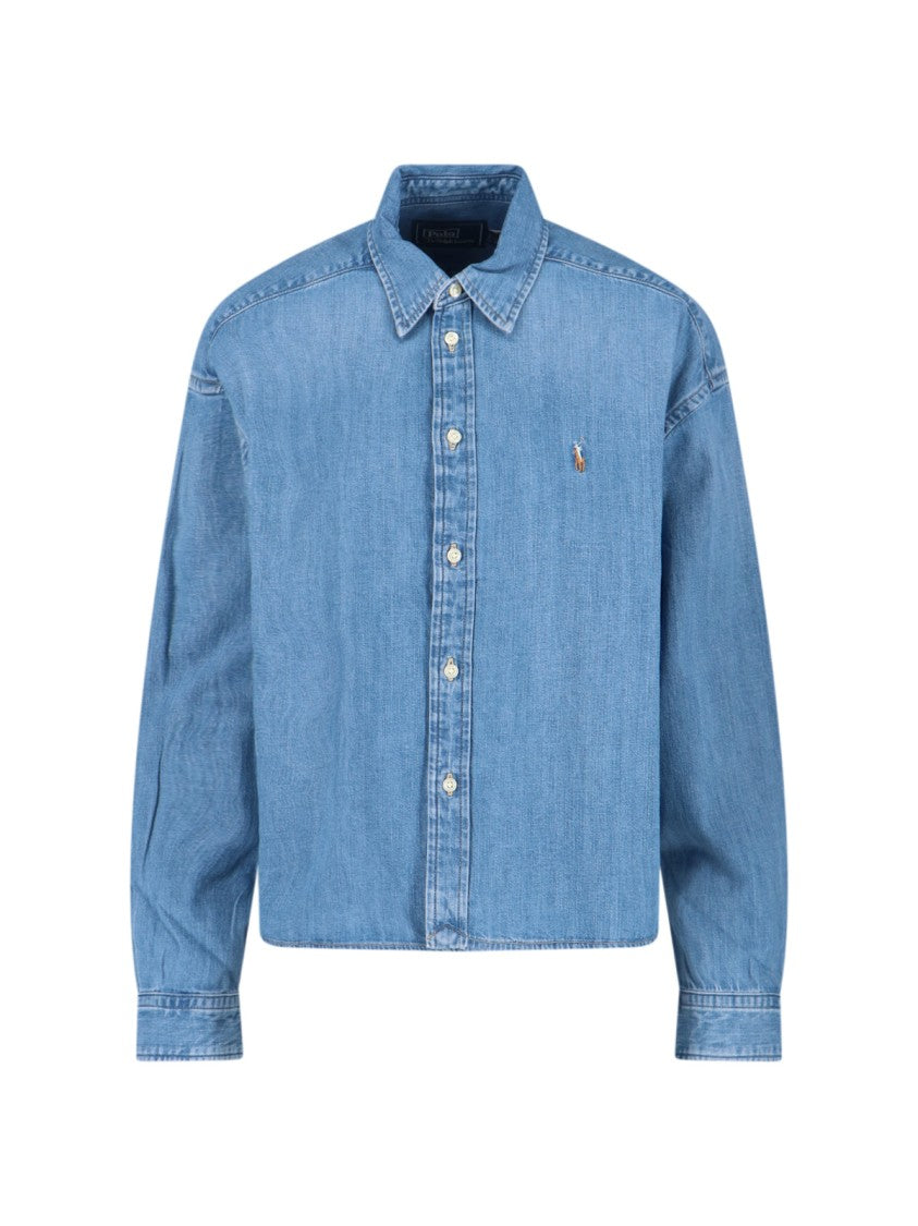 Polo Ralph Lauren Denim Logo Shirt – Light Blue