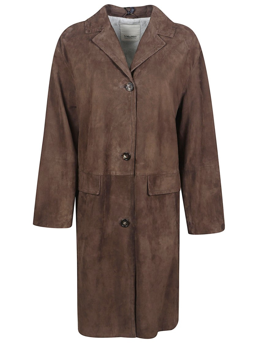 Max Mara Mid-Length Brown Suede Coat
