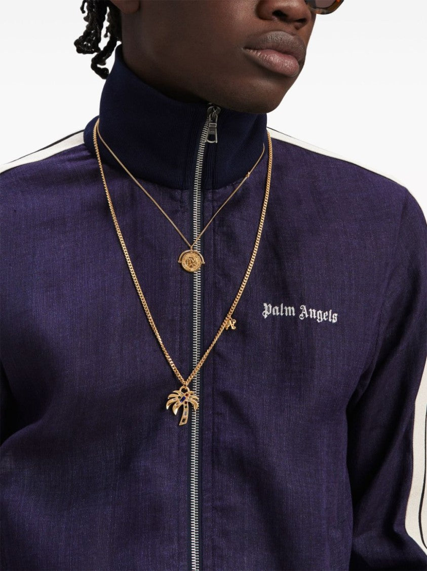 Palm Angels Blue Sweatshirt With Logo