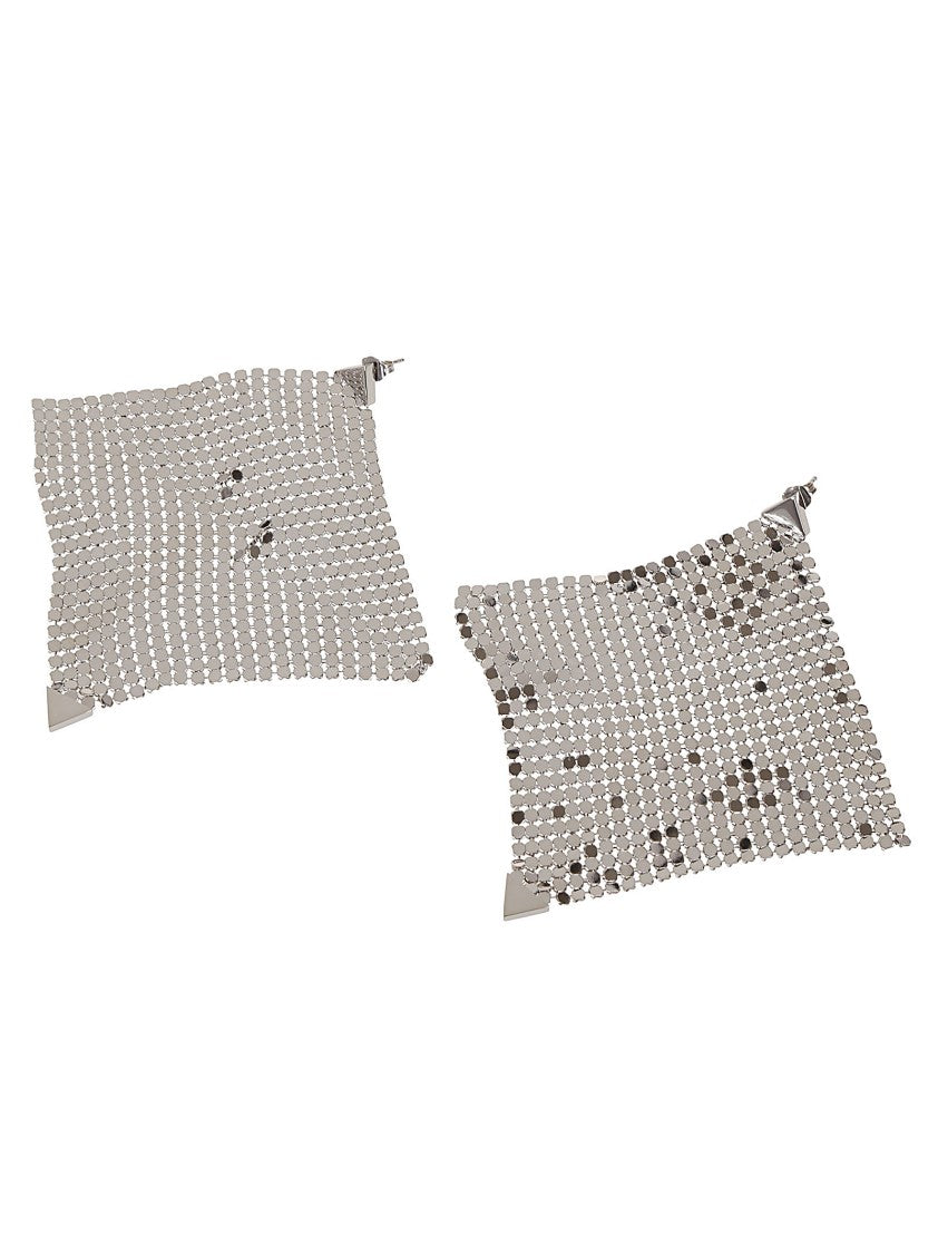 Paco Rabanne Dangle Earrings In Silver Metal Mesh