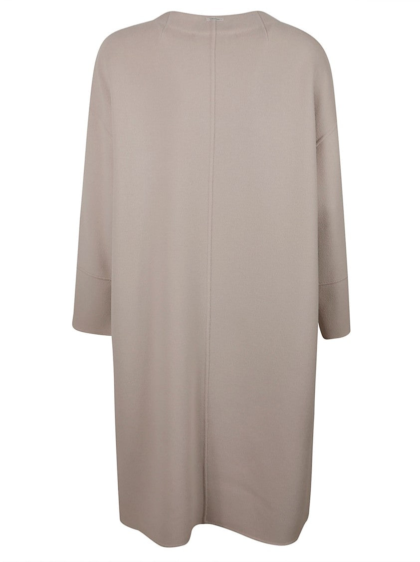Max Mara Loose-Fitting Minimalist Coat With Collarless Neckline