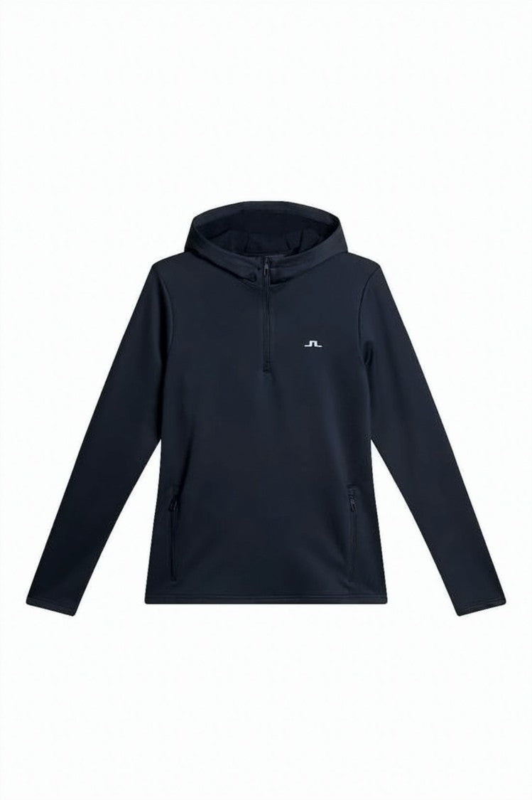 J Lindeberg Fitted Black Hooded Top
