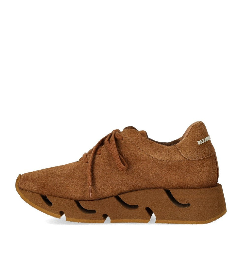 Paloma Barceló Brick Suede Pia Sneakers With Cut-Out Rubber Sole