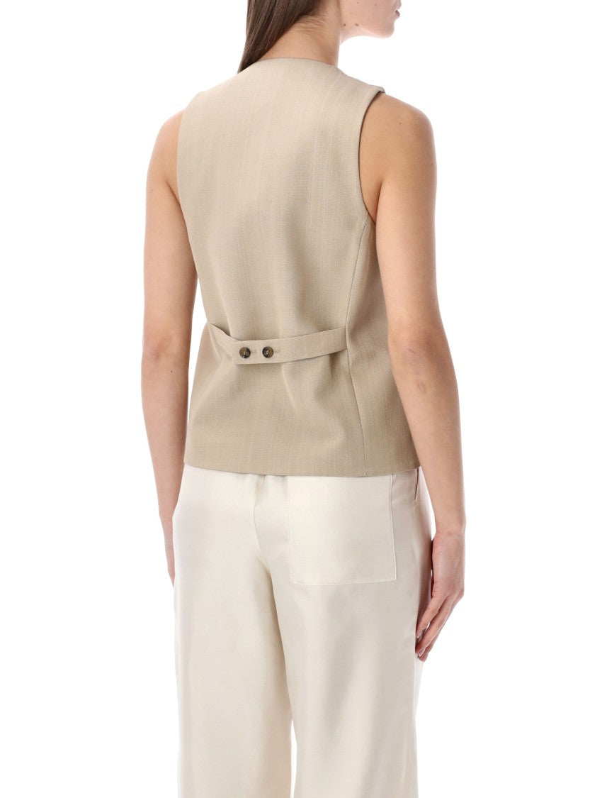 Loulou Studio Paco Tailored Structured Sleeveless Vest