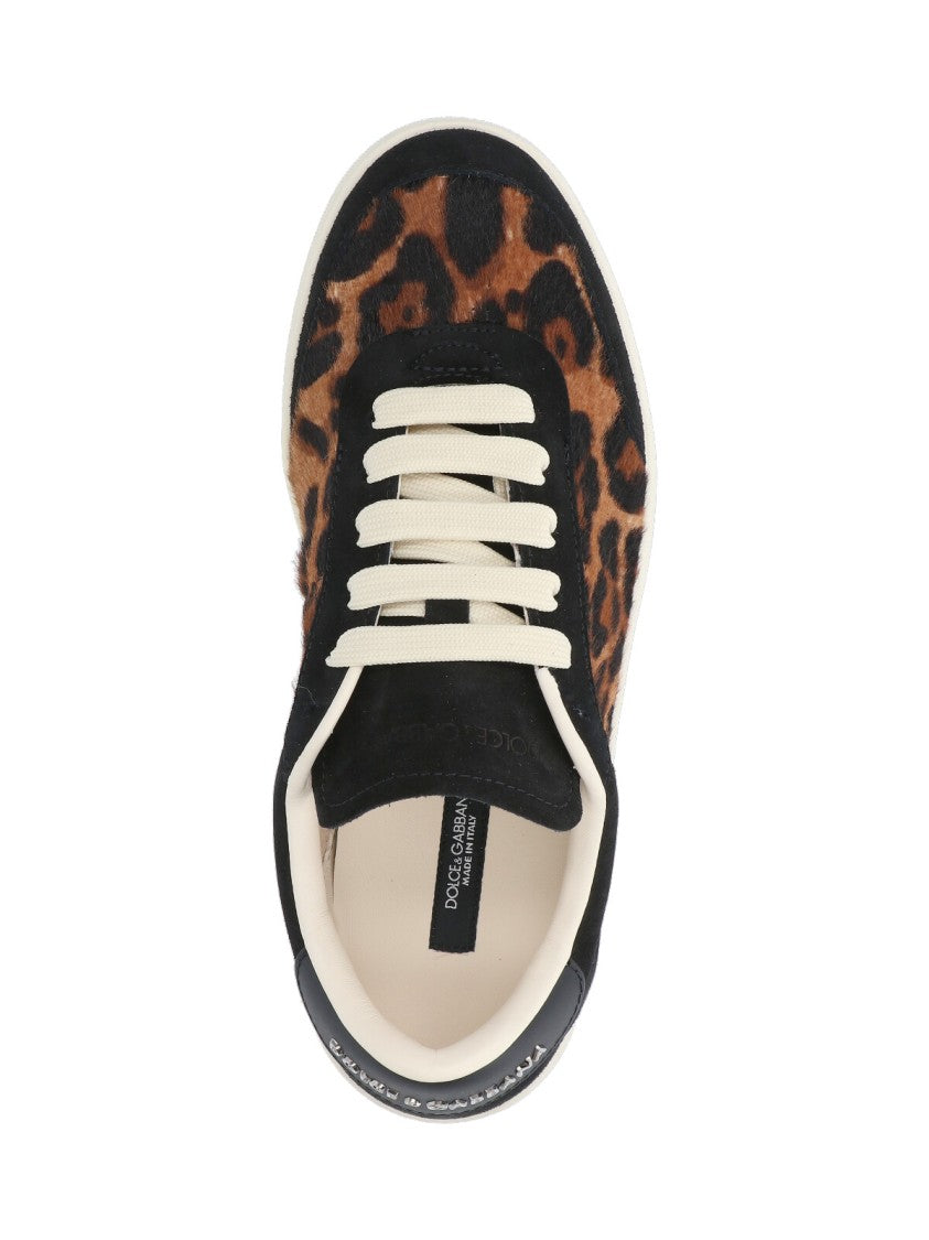 Dolce & Gabbana "Saint Tropez" Sneakers – Brown Leopard Print