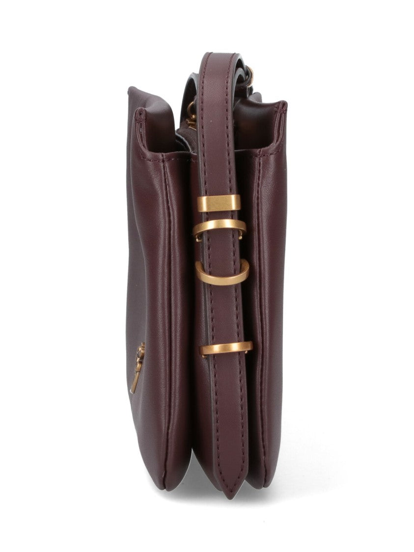 Pinko Mini “Triplet” Shoulder Bag – Bordeaux
