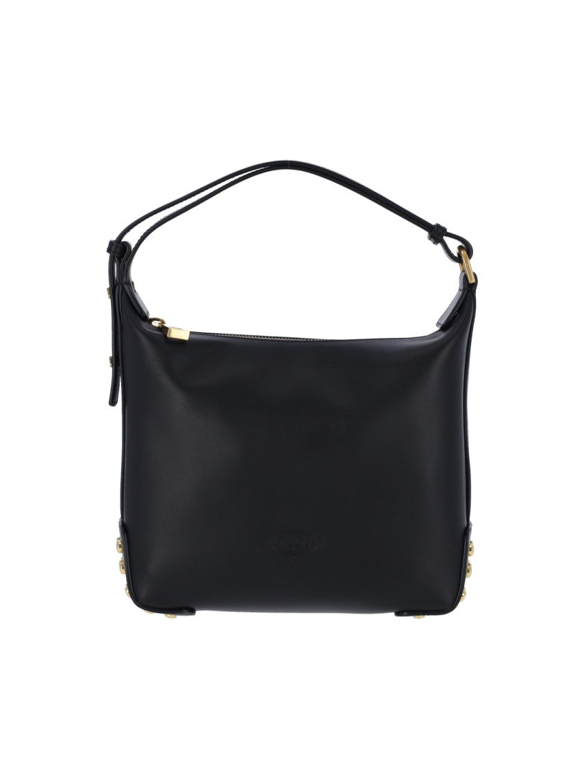 Tod's Black Metal Dots Calf Leather Shoulder Bag
