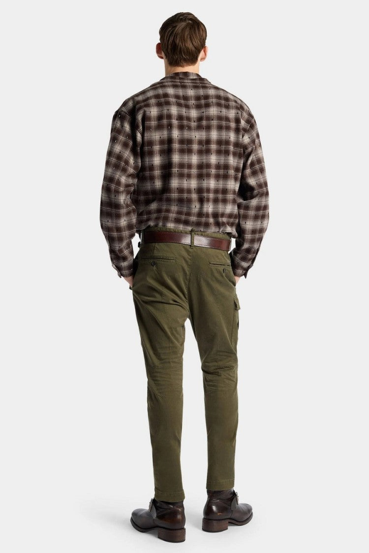 Dsquared2 Green Flap Pocket Cotton-Blend Cargo Pants