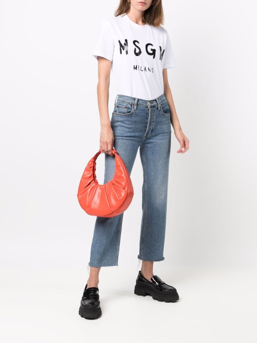Msgm Graffiti Logo-Print T-Shirt