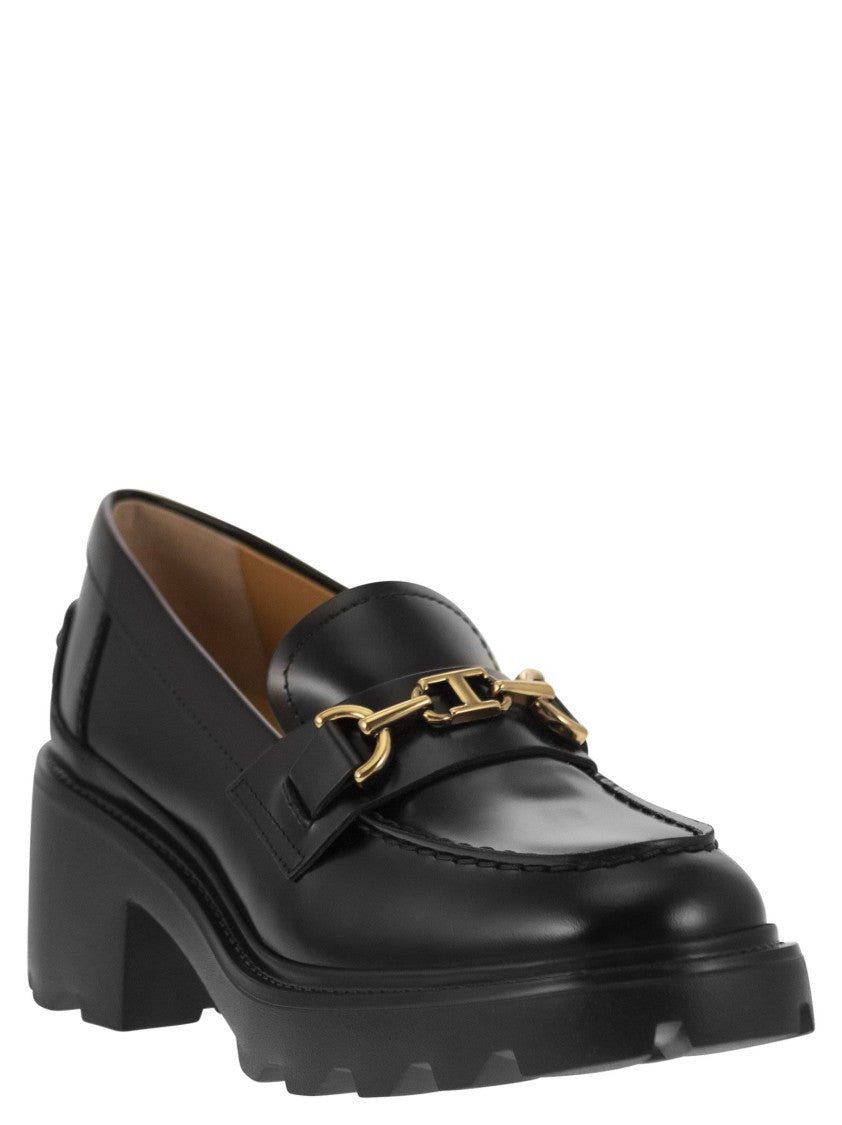 Tod's Leather Moccasin With Carrarmato Bottom