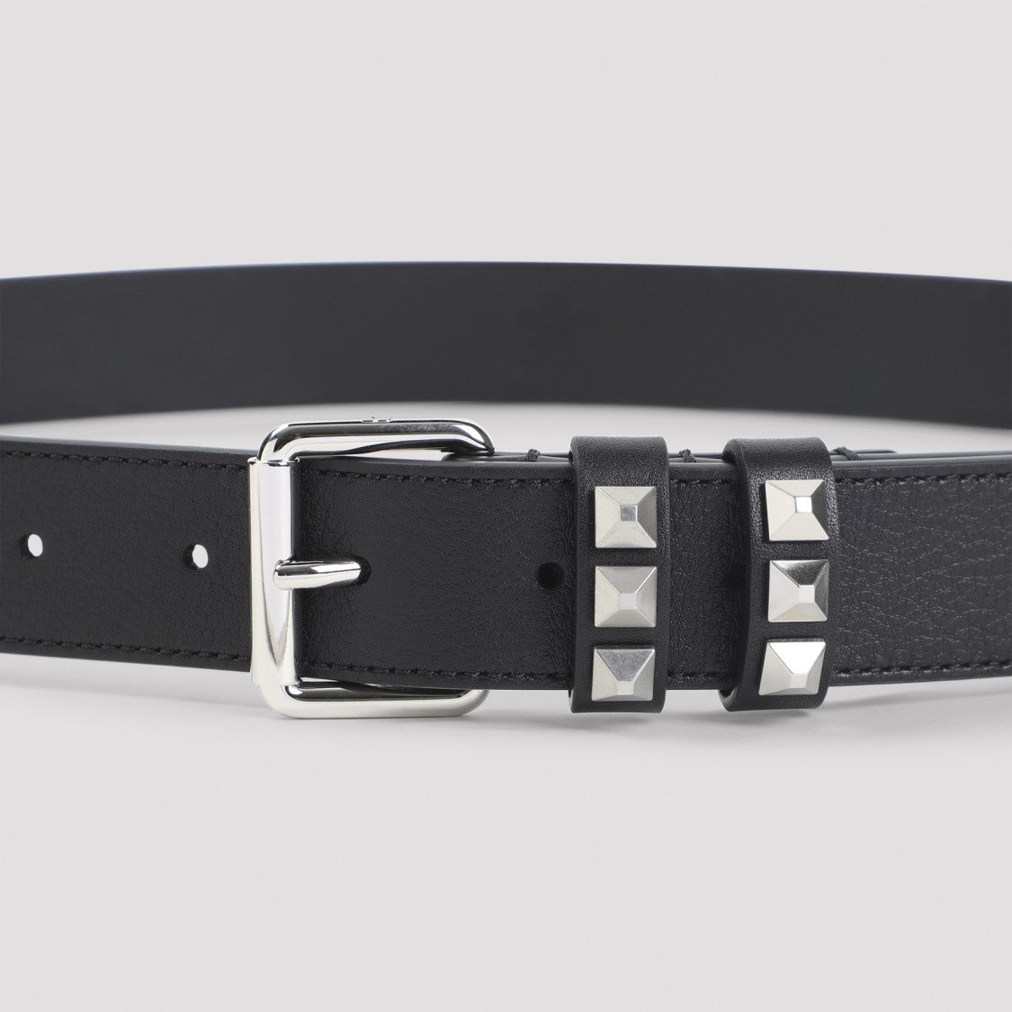 Valentino Garavani Calf Leather Belt With Silver-Tone Buckle