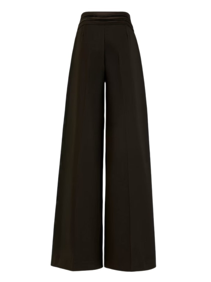 D. Exterior Wide-Leg Black Trousers With Structured Waistband