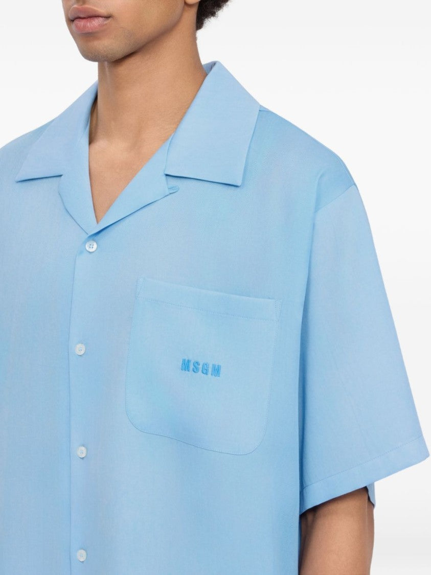 Msgm Lightweight Camp Collar Shirt