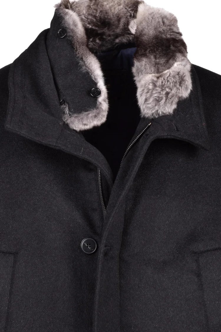 Paul & Shark Parka Cashmere Fur - Black