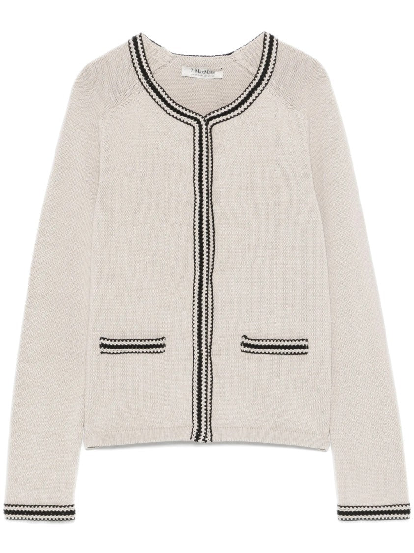 Max Mara Refined Knit Cardigan With Contrast Trim