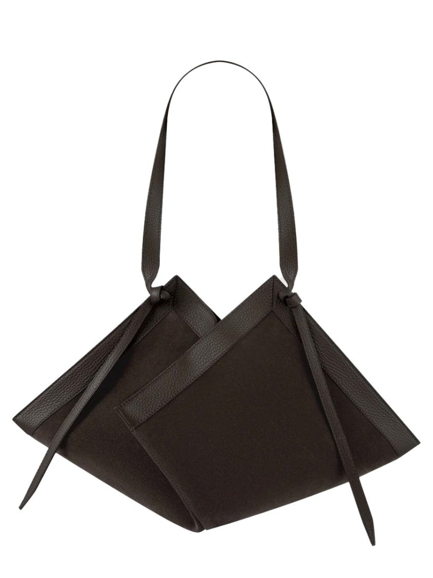 Yuzefi Wonton Geometric Origami-Inspired Leather Shoulder Bag