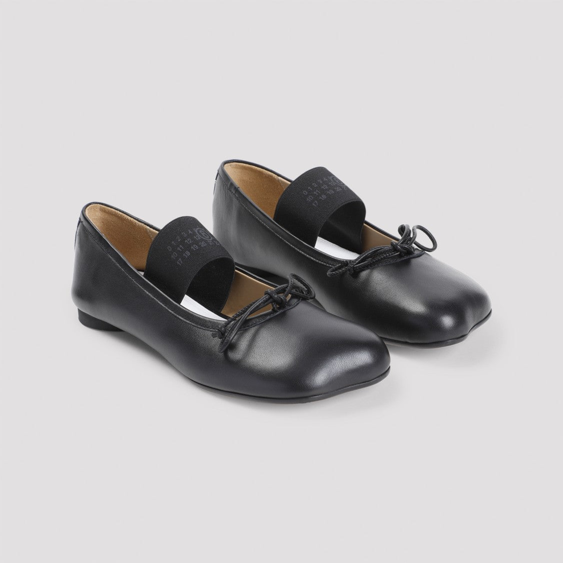 Mm6 By Maison Margiela Black Ovine Leather Ballet Shoe