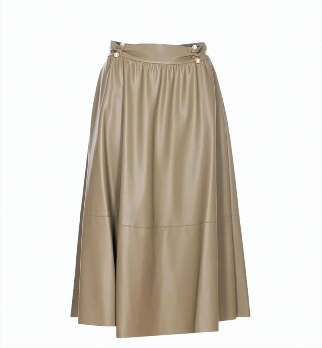 Liu Jo Longuette Skirt With Pearl-Embellished Waist