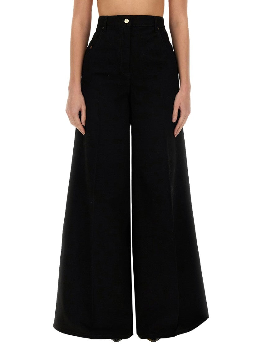 Nina Ricci High-Waisted Flared Pants With Classic Denim Details