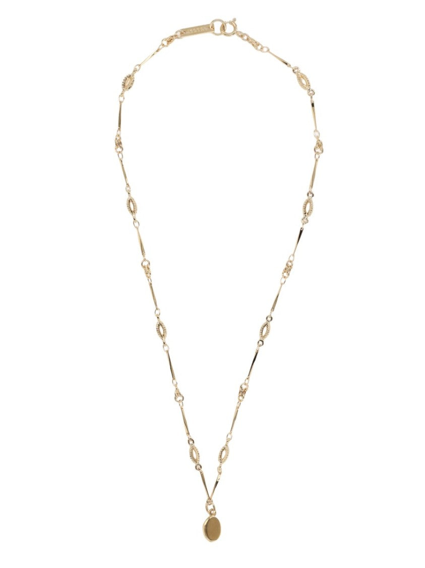 Isabel Marant Fine Chain Polished Round Pendant Necklace