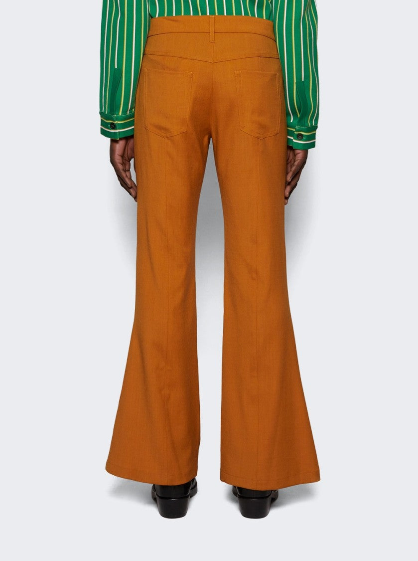 Marni Tailored Flared Trousers In Luxurious Orange Blend