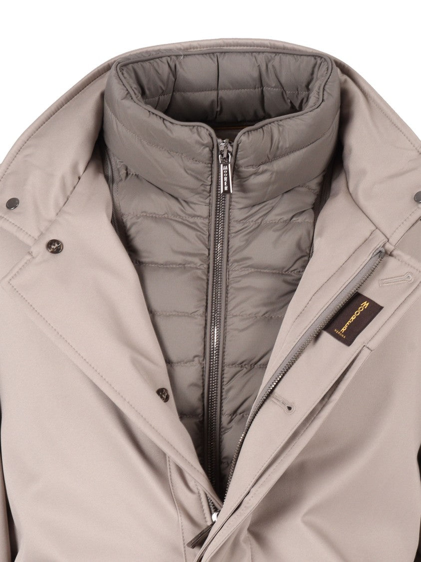 Moorer High-Collar Casual Jacket With Smooth Finish