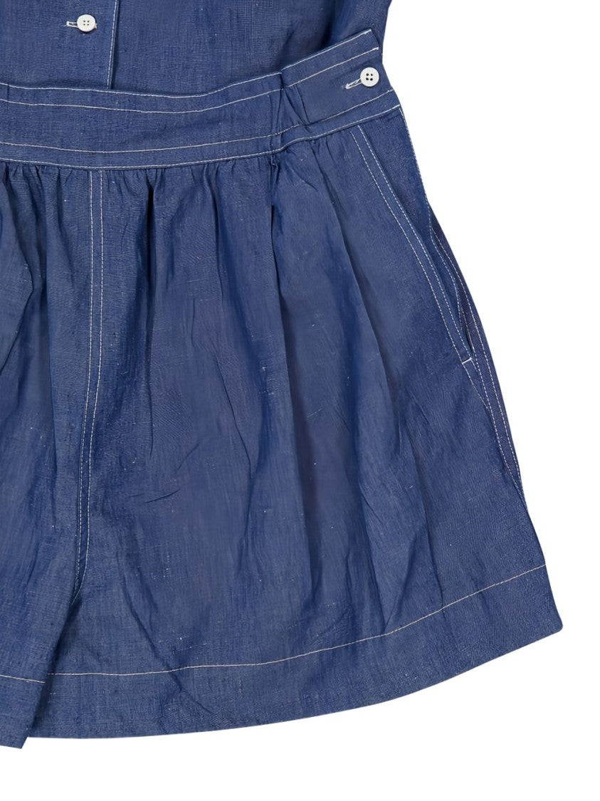 Prada Blue Chambray Washed Bowling Jumpsuit