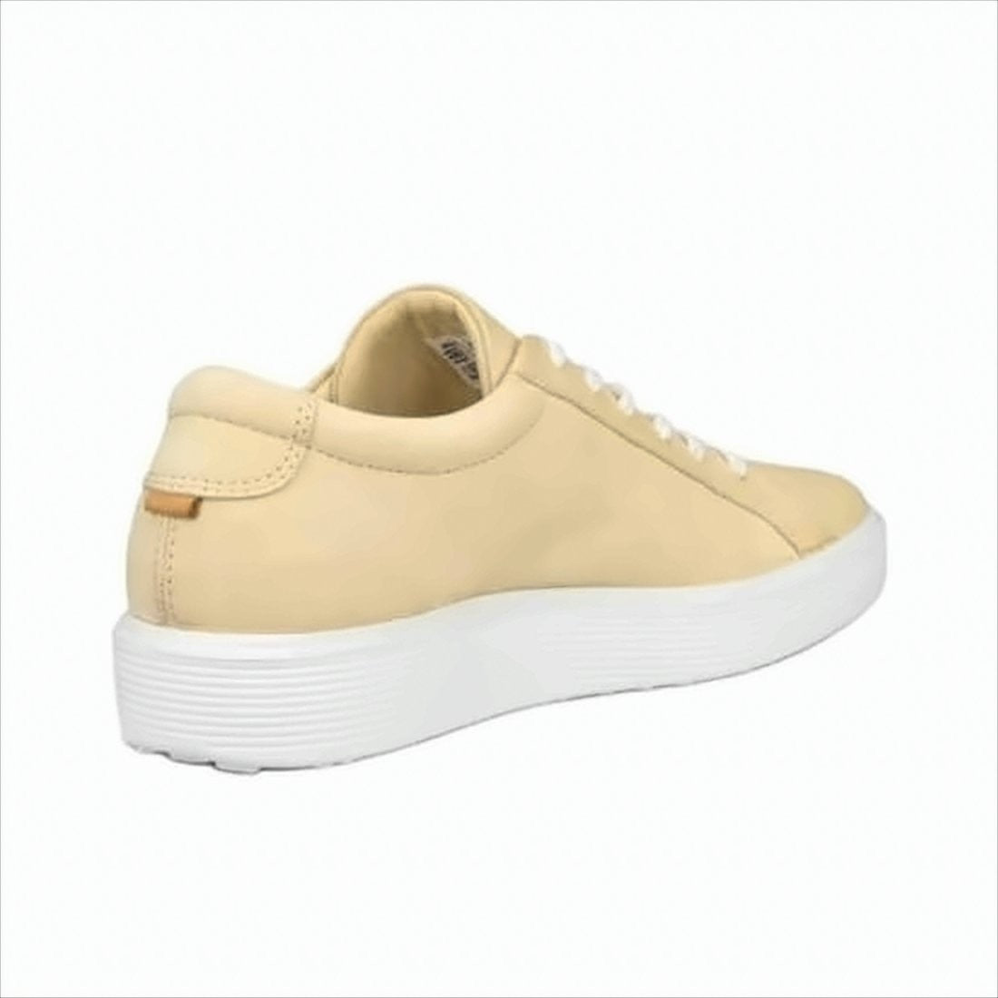 Ecco Minimalist Beige Leather Sneakers With Textured Sole