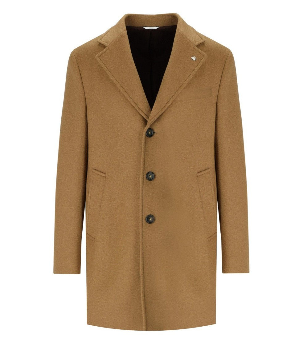 Manuel Ritz Camel Single-Breasted Coat