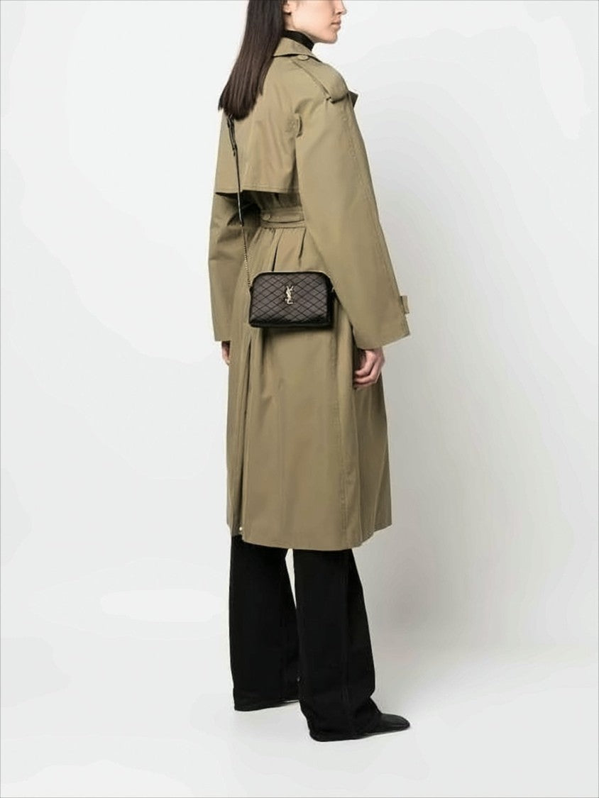 Saint Laurent Quilted Lambskin Crossbody Bag With Gold-Tone Ysl Logo