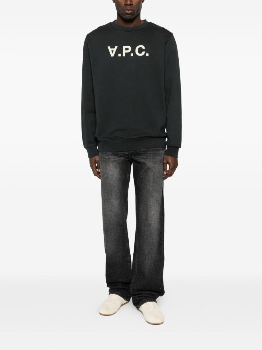 A.P.C. Black Minimalist Logo Cotton Sweatshirt