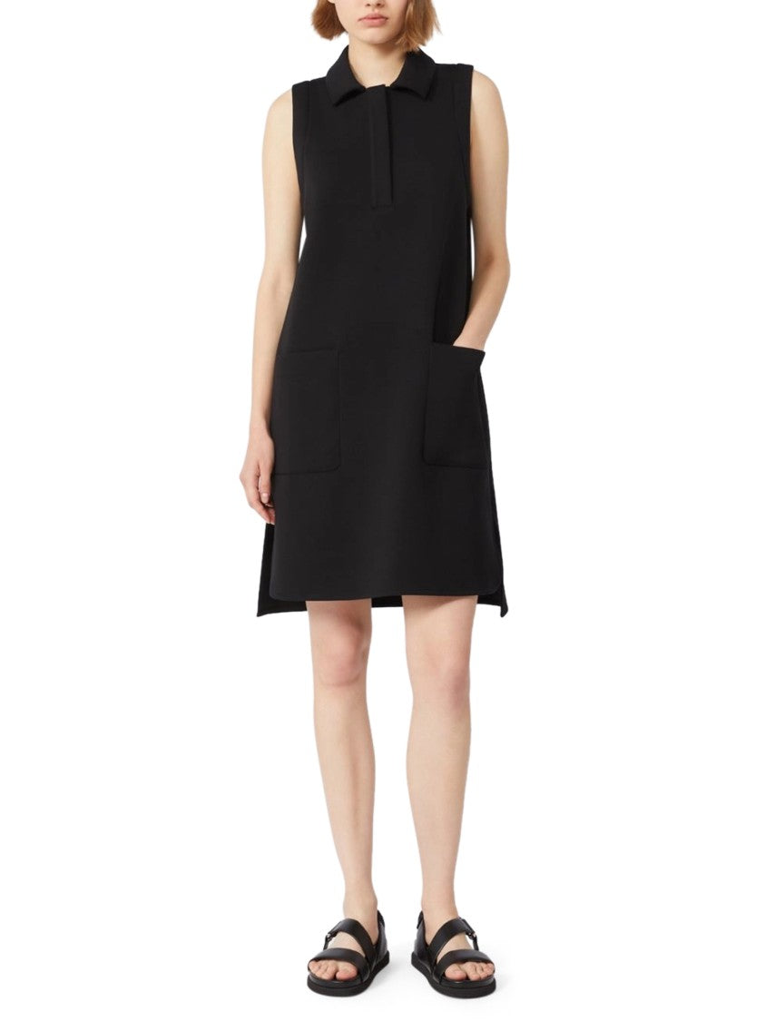 Max Mara Sleeveless Jersey Dress With Classic Collar