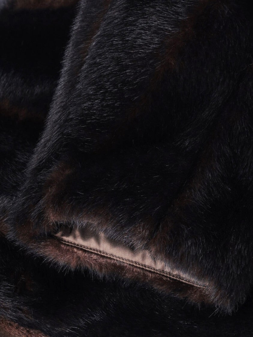 Mm6 By Maison Margiela Brown Faux Fur Lined Coat