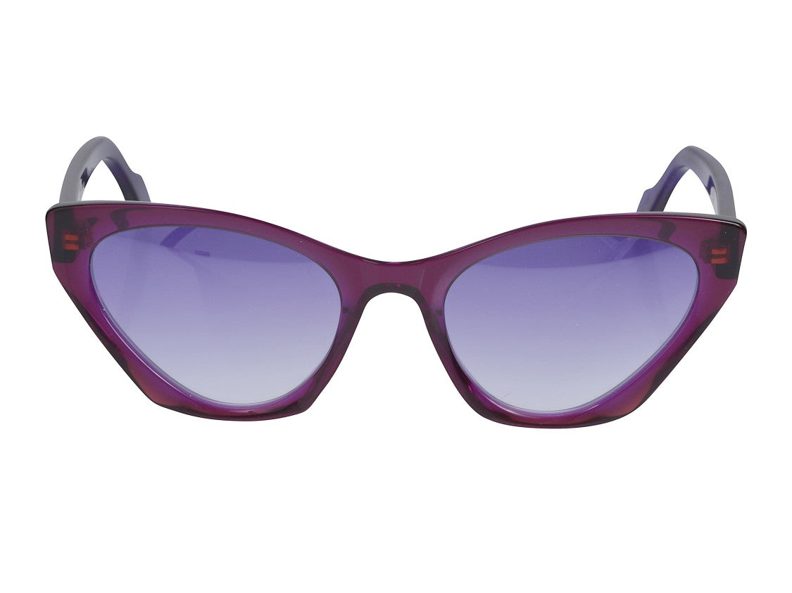 Kador Coachella Glamour Translucent Purple Cat-Eye Sunglasses