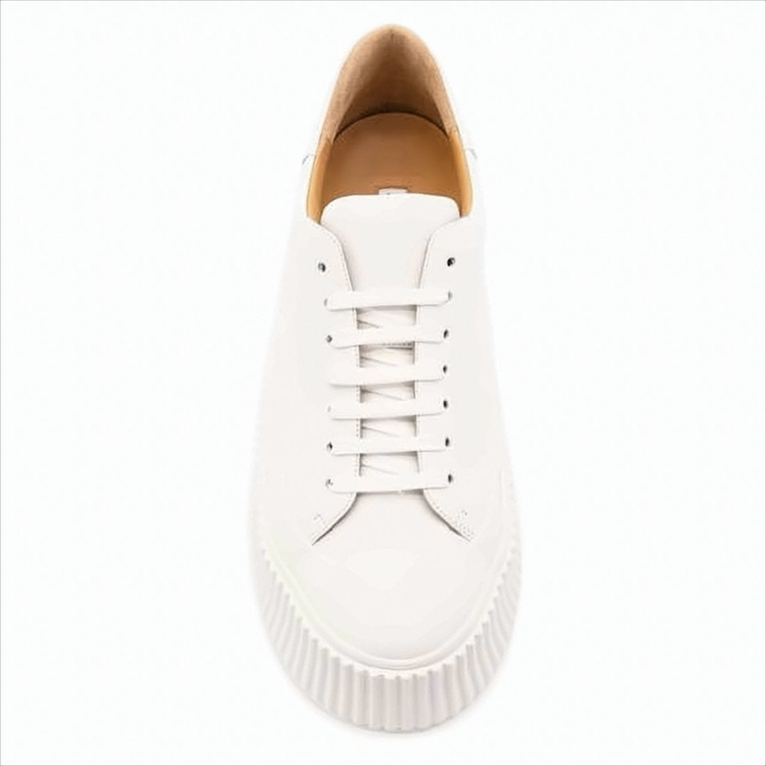 Jil Sander Minimalist White Calf Leather Sneakers