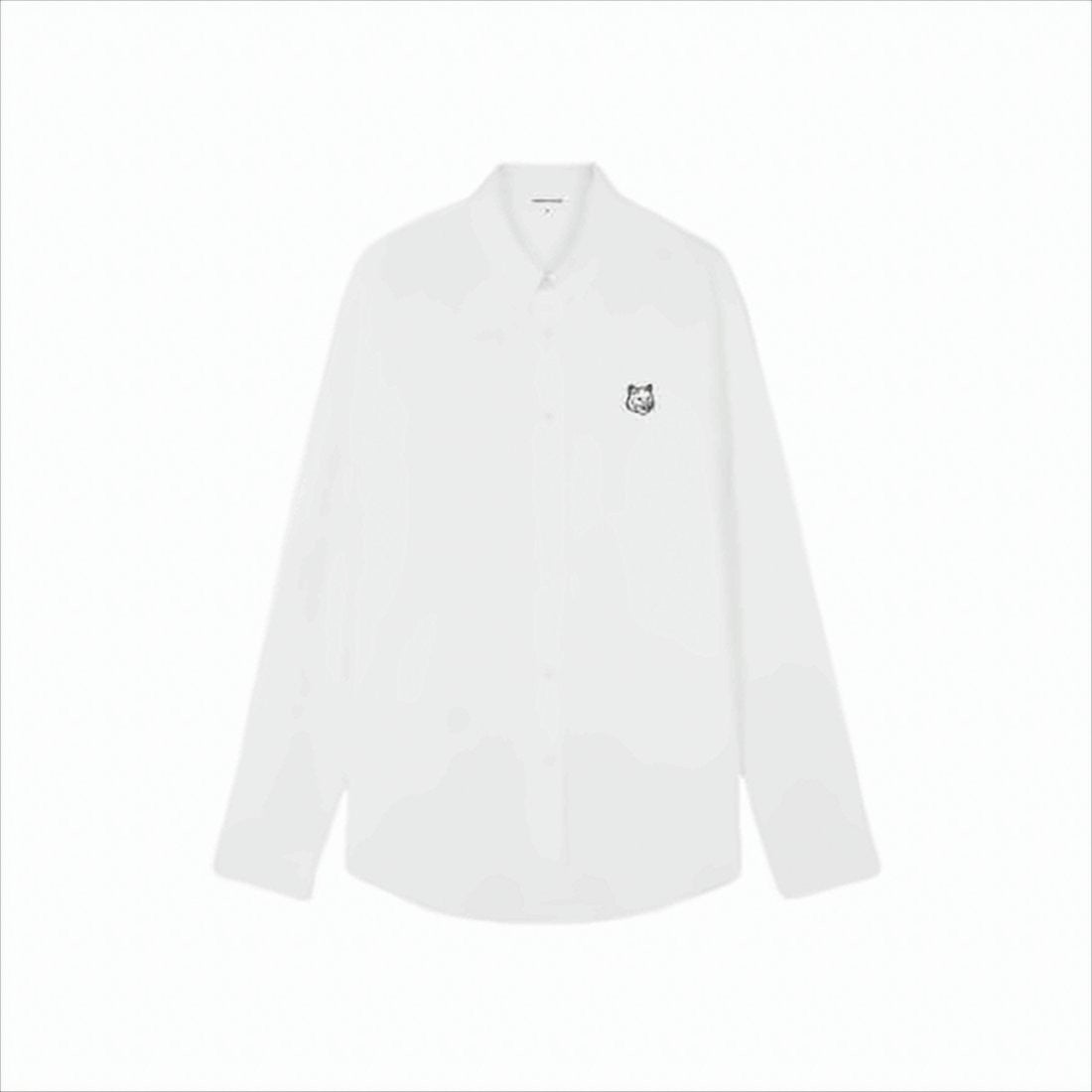 Maison Kitsuné Classic White Long-Sleeved Shirt With Embroidered Logo