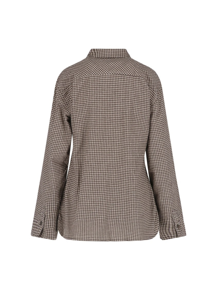 Our Legacy Brown Checkered Classic Collar Shirt