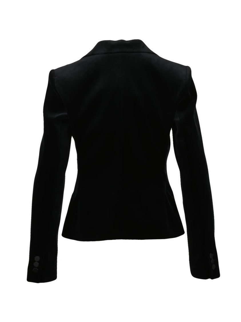 Max Mara Black Cotton Velvet Blazer