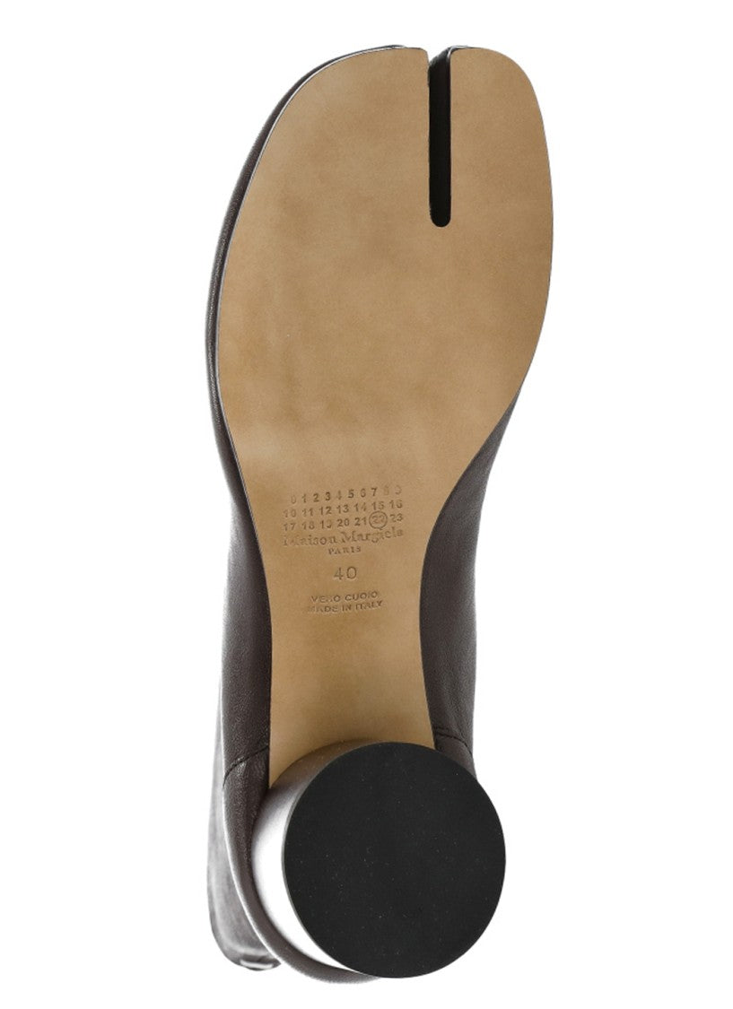 Maison Margiela Brown Tabi Cylindrical Heel Leather Boots