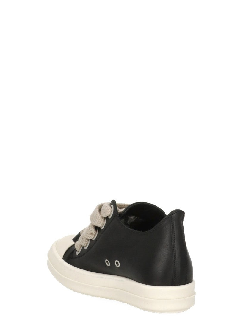 Rick Owens Black White Round Tip Sneakers